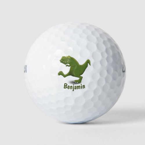 Funny T rex dinosaur cartoon humor Golf Balls