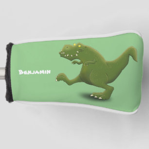 Funny T rex dinosaur cartoon humor Golf Head Cover