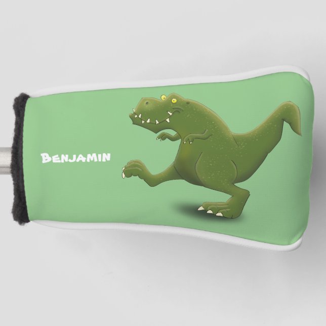 Funny T rex dinosaur cartoon humor Golf Head Cover (Front)
