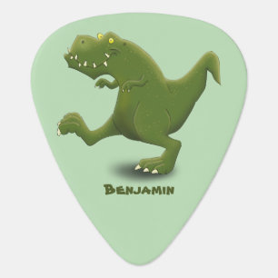 Funny T rex dinosaur cartoon humor Guitar Pick
