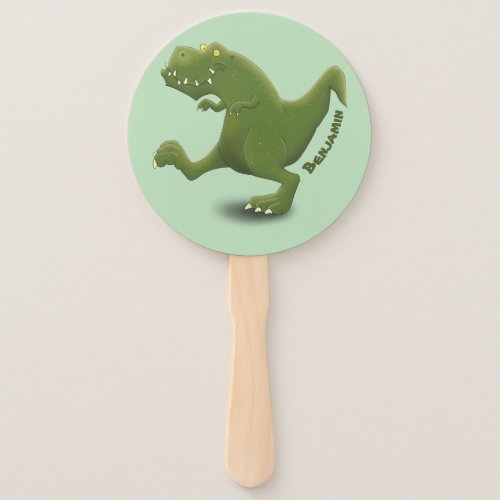 Funny T rex dinosaur cartoon humor Hand Fan