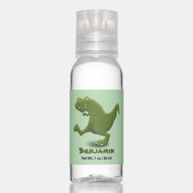 Funny T rex dinosaur cartoon humor Hand Sanitizer (Front)
