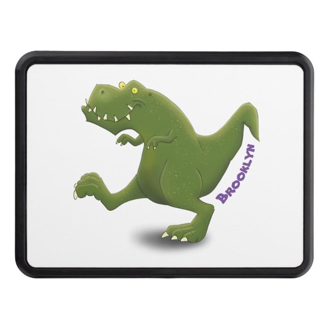 Funny T rex dinosaur cartoon humor Hitch Cover (Front)