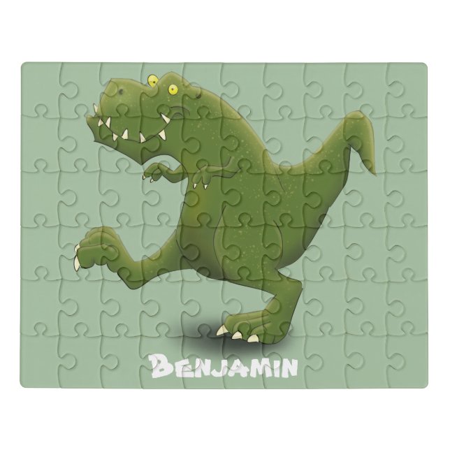 Funny T rex dinosaur cartoon humor Jigsaw Puzzle (Puzzle Horizontal)