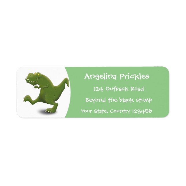 Funny T rex dinosaur cartoon humor Label (Front)