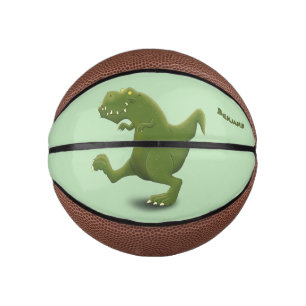 Funny T rex dinosaur cartoon humor Mini Basketball