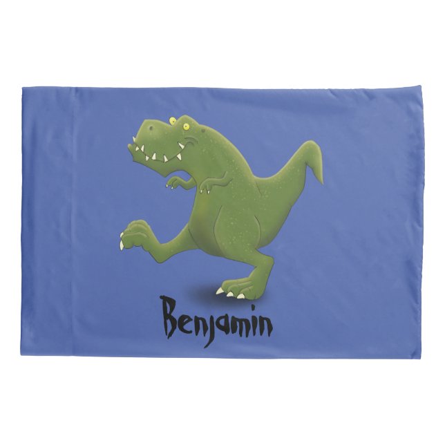 Funny T rex dinosaur cartoon humor Pillow Case (Back)