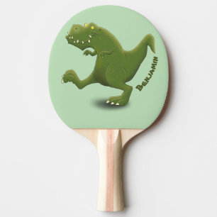 Funny T rex dinosaur cartoon humor Ping Pong Paddle