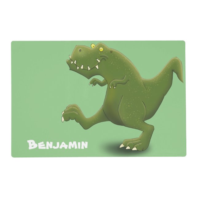 Funny T rex dinosaur cartoon humor Placemat (Back)