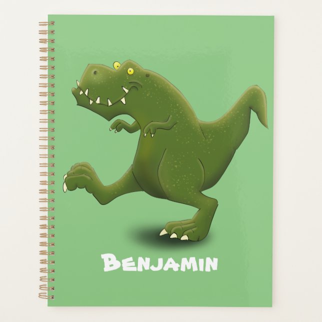 Funny T rex dinosaur cartoon humor Planner (Front)