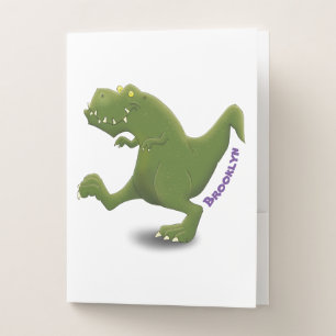 Funny T rex dinosaur cartoon humor Pocket Folder
