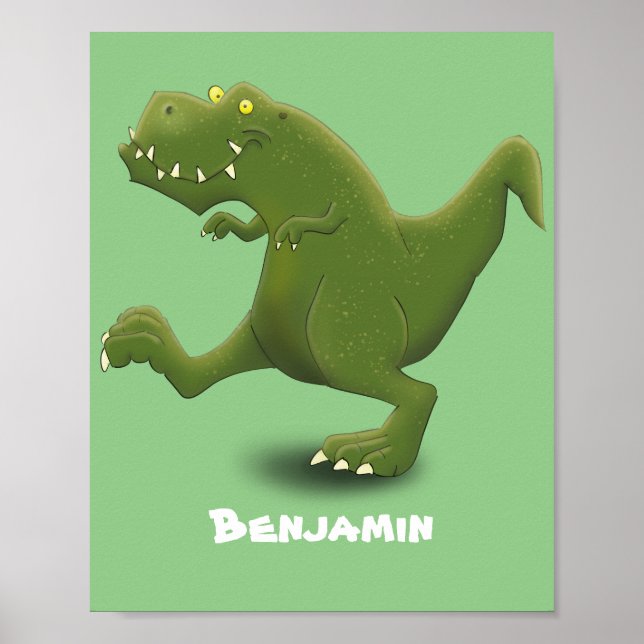 Funny T rex dinosaur cartoon humor Poster (Front)