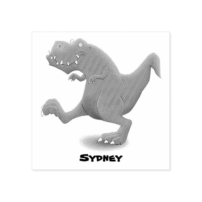 Funny T rex dinosaur cartoon humor  Rubber Stamp (Imprint)