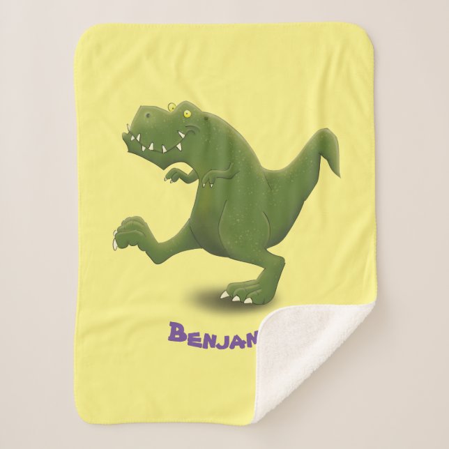 Funny T rex dinosaur cartoon humor  Sherpa Blanket (Front)