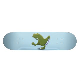 Funny T rex dinosaur cartoon humor Skateboard