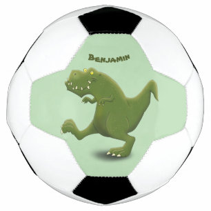 Funny T rex dinosaur cartoon humor Soccer Ball