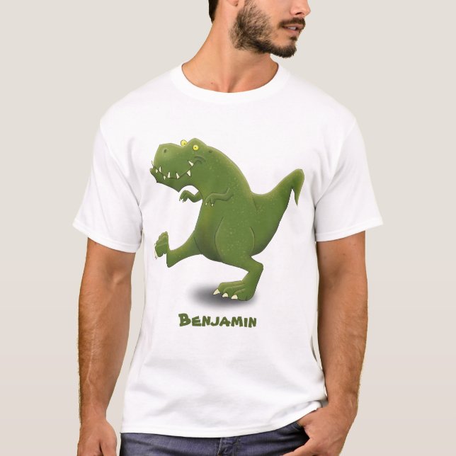 Funny T rex dinosaur cartoon humor T-Shirt (Front)