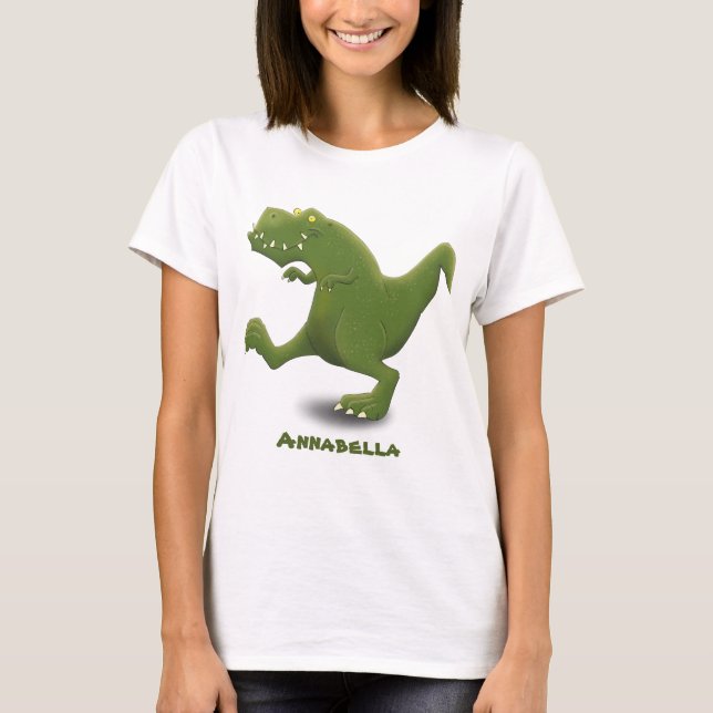 Funny T rex dinosaur cartoon humor T-Shirt (Front)