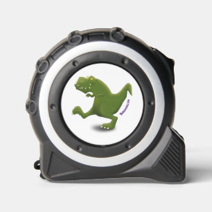 Funny T rex dinosaur cartoon humor Tape Measure