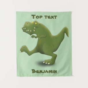 Funny T rex dinosaur cartoon humor Tapestry