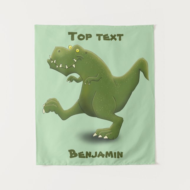 Funny T rex dinosaur cartoon humor Tapestry (Front)
