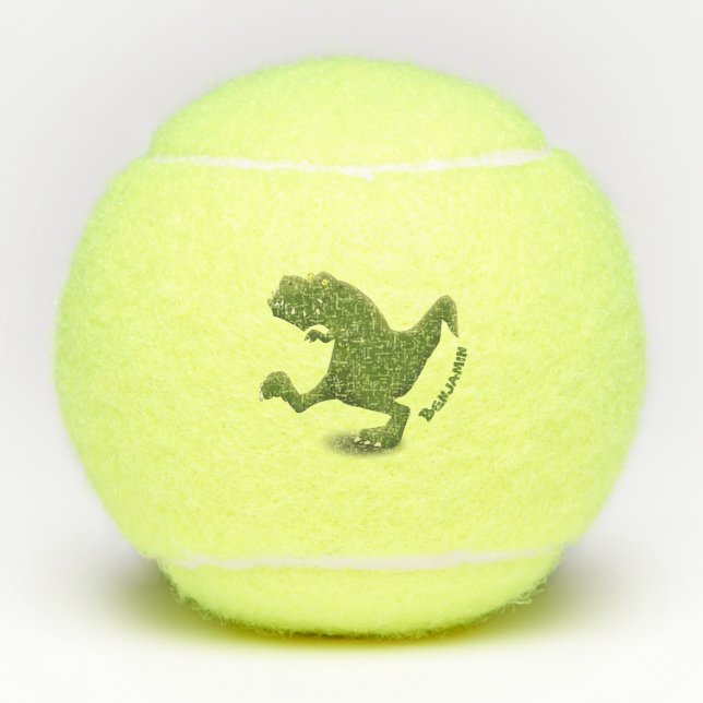 Funny T rex dinosaur cartoon humor Tennis Balls (Front)