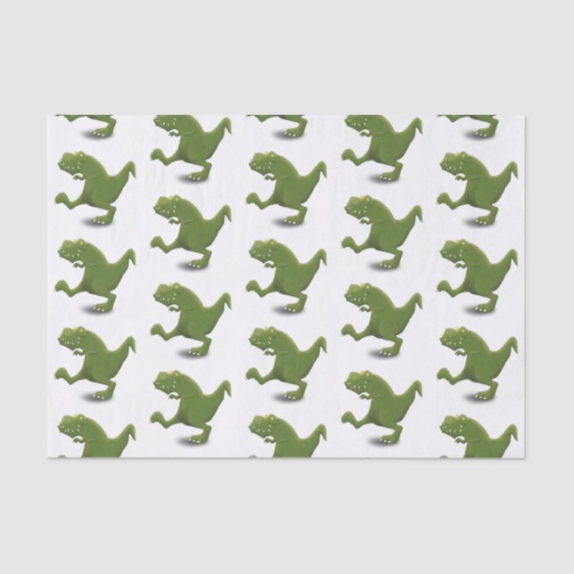 Funny T rex dinosaur cartoon humor Tissue Paper (Front)