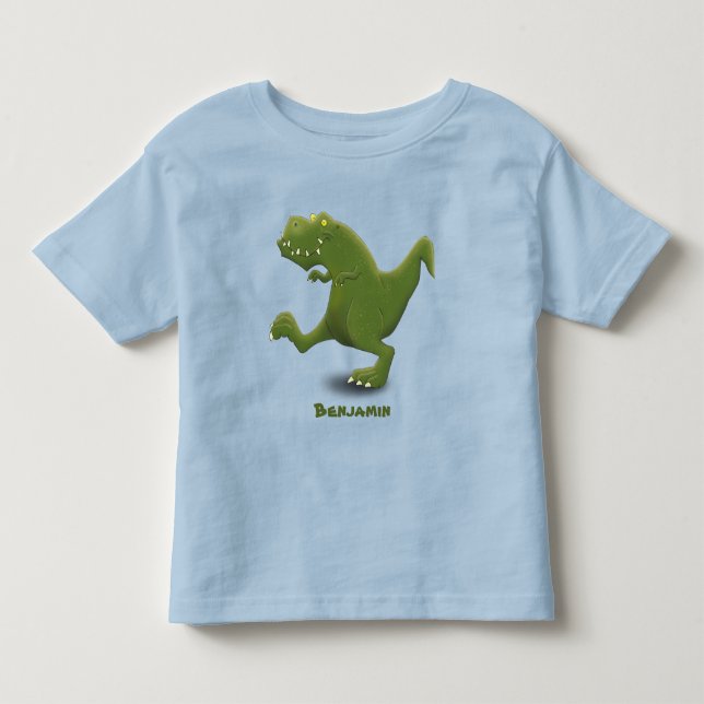 Funny T rex dinosaur cartoon humor Toddler T-shirt (Front)