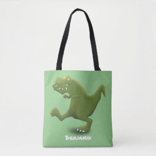 Funny T rex dinosaur cartoon humor Tote Bag