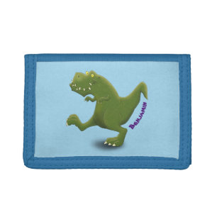 Funny T rex dinosaur cartoon humor Trifold Wallet