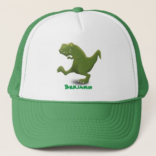 Funny T rex dinosaur cartoon humor Trucker Hat