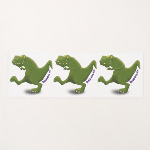 Funny T rex dinosaur cartoon humor Yoga Mat