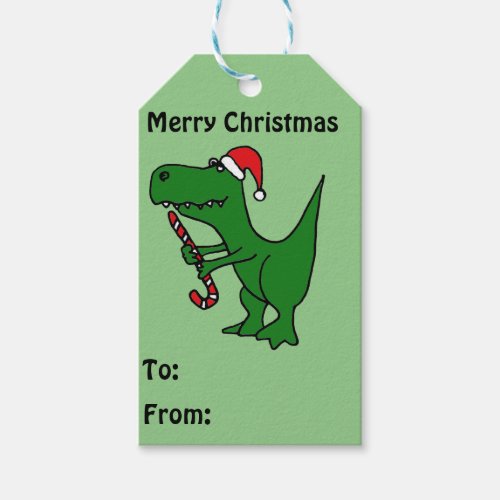 Funny T_rex Dinosaur Christmas Gift Tags