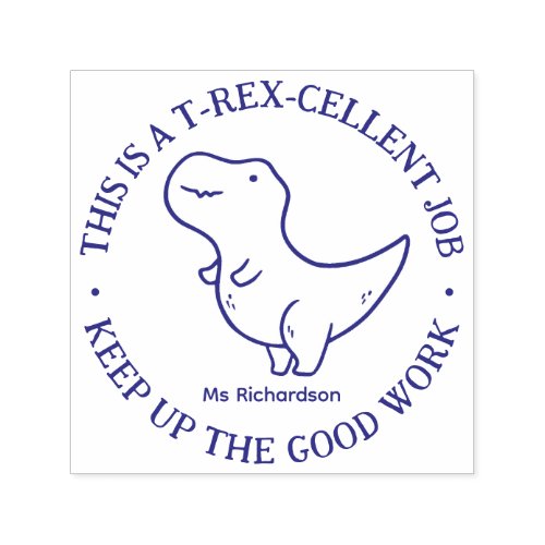 Funny T_Rex Dinosaur Excellent Job Teacher Praise Self_inking Stamp