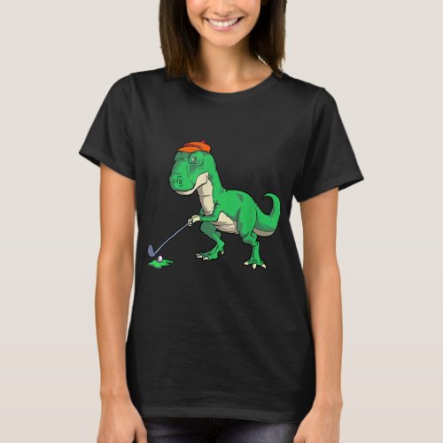 Funny T Rex Dinosaur Golf Gifts for Men Golfer T_Shirt