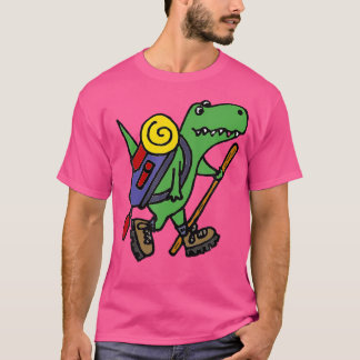 Funny T-Rex Dinosaur Hiking T-Shirt