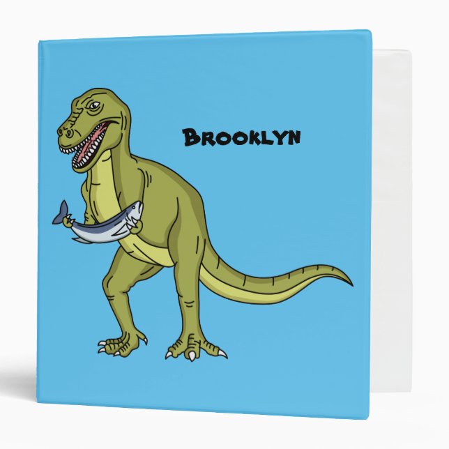 Funny T rex dinosaur illustration 3 Ring Binder (Front/Inside)