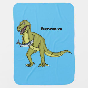Funny T rex dinosaur illustration Baby Blanket