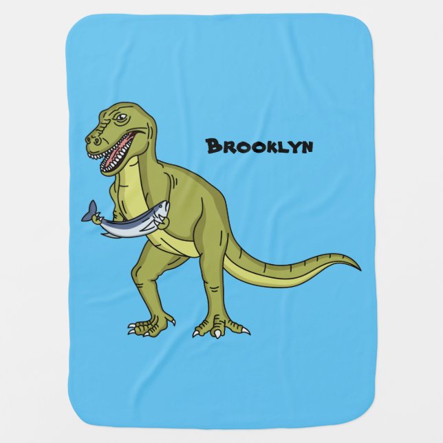 Funny T rex dinosaur illustration Baby Blanket (Front)