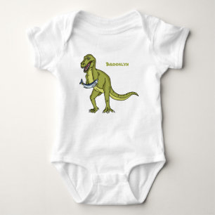 Funny T rex dinosaur illustration Baby Bodysuit