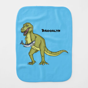 Funny T rex dinosaur illustration  Baby Burp Cloth