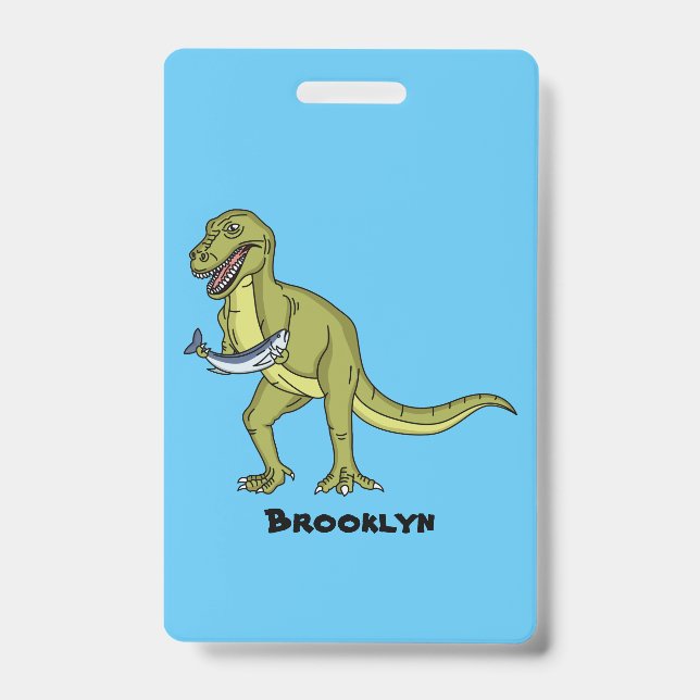 Funny T rex dinosaur illustration  Badge (Front)
