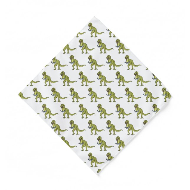 Funny T rex dinosaur illustration  Bandana (Front)