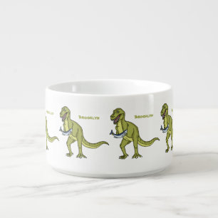 Funny T rex dinosaur illustration Bowl