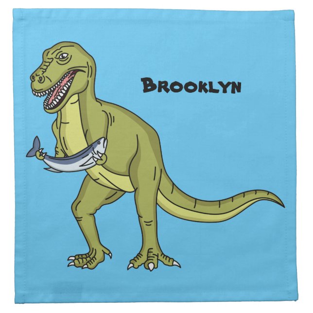 Funny T rex dinosaur illustration  Cloth Napkin (Front)