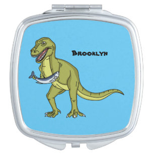 Funny T rex dinosaur illustration Compact Mirror