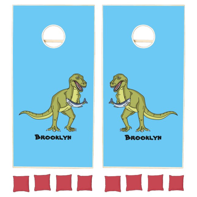 Funny T rex dinosaur illustration  Cornhole Set (Set)