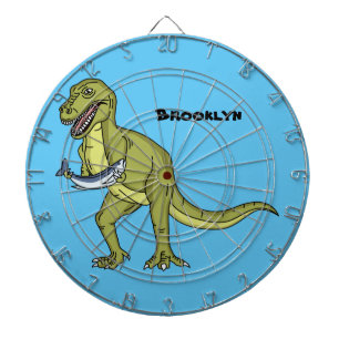Funny T rex dinosaur illustration Dart Board