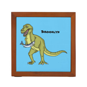 Funny T rex dinosaur illustration Desk Organizer