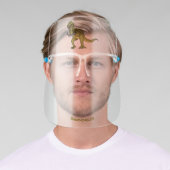 Funny T rex dinosaur illustration Face Shield (Insitu)